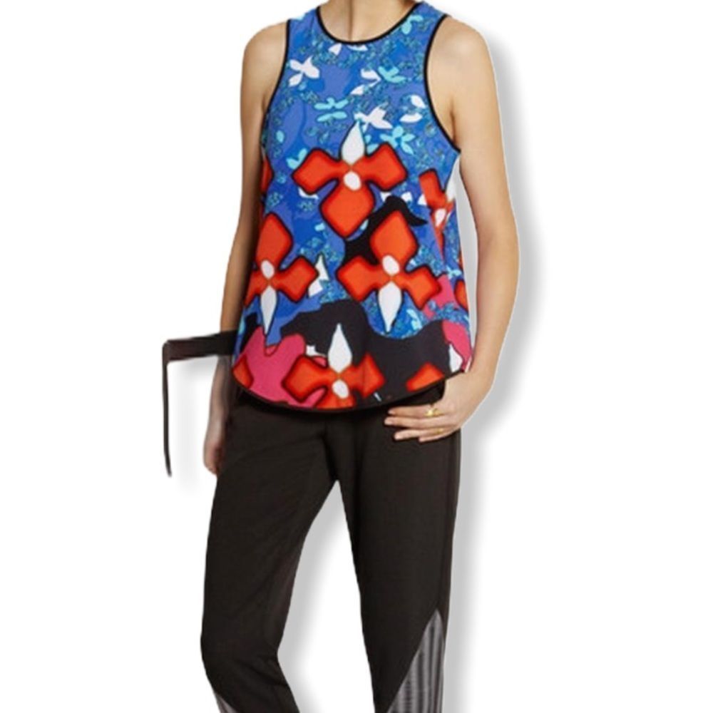 Peter Pilotto for Target Red Iris Floral Top size XS Sleeveless